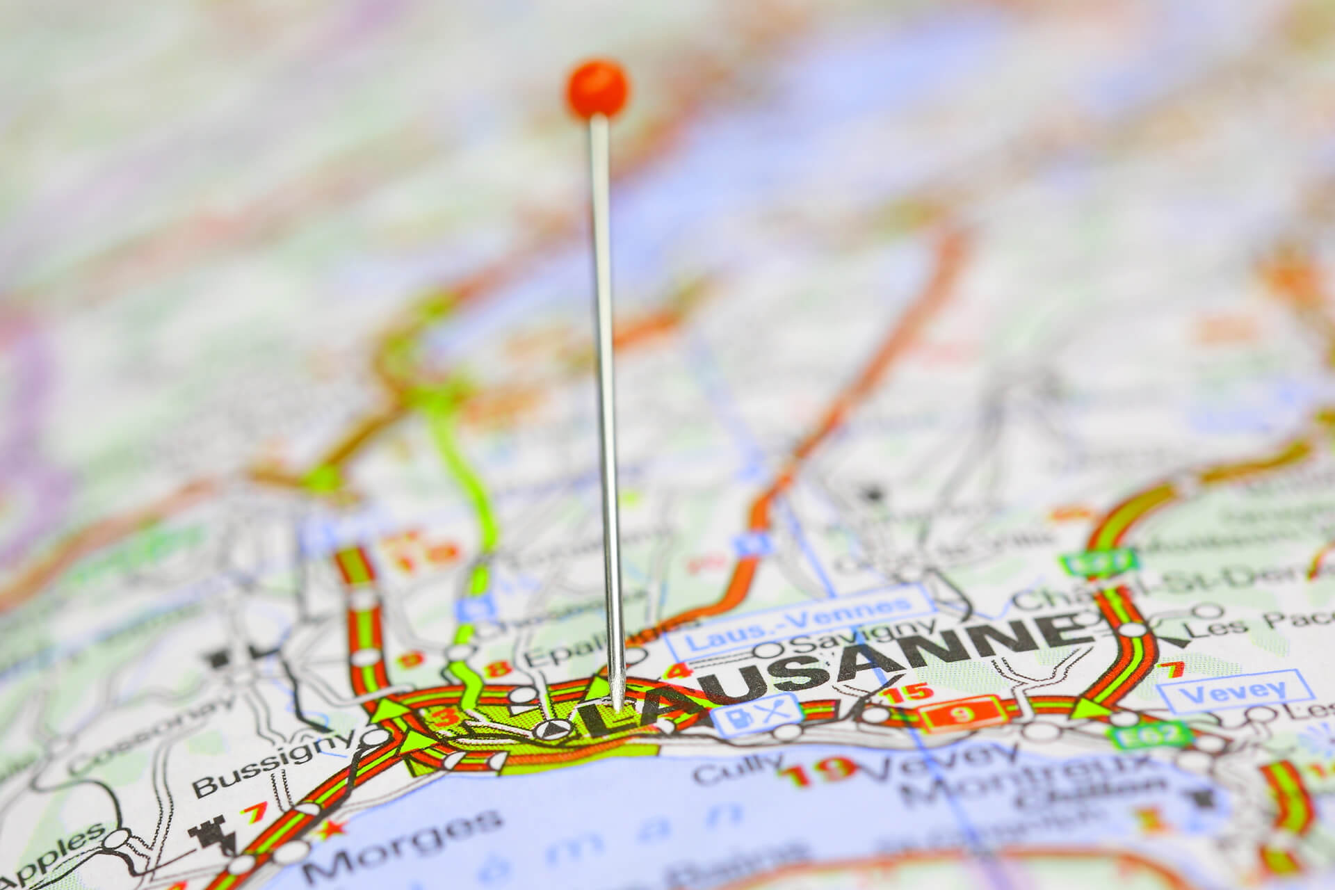 Route map Lausanne Switzerland